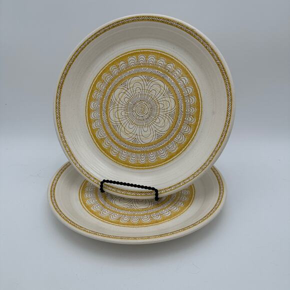 Vintage Salad Plates by Franciscan in Hacienda Gold Pattern Set of 2 - Picture 2 of 8